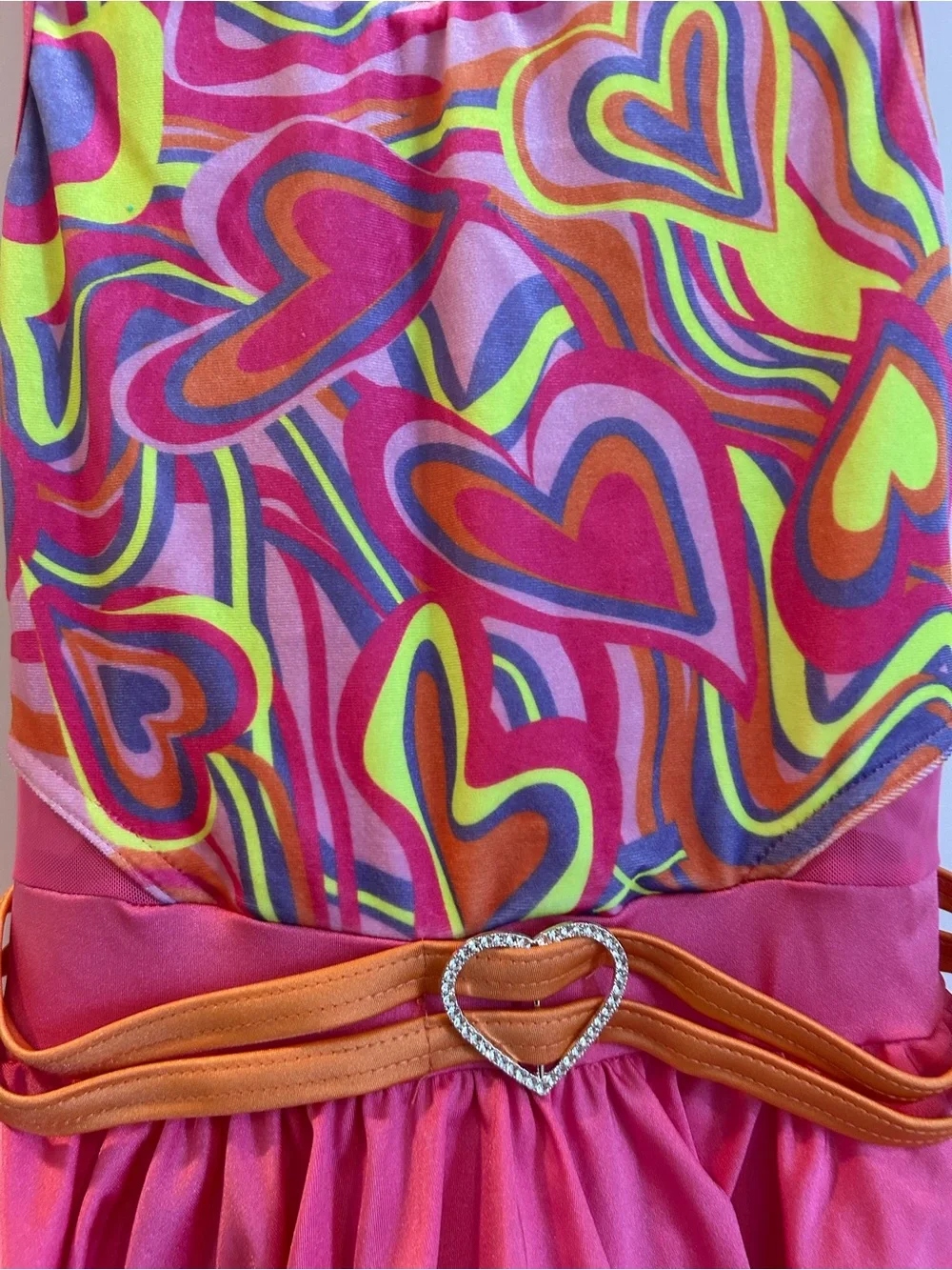 Weissman “Nobody Like You” Pink Heart-Print Dance Dress - Size Child’s Large